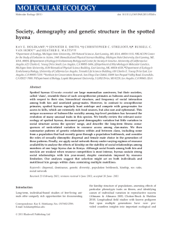 Society, demography and genetic structure in the spotted hyena
