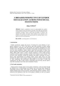 a broader perspective of gender socialization across four social