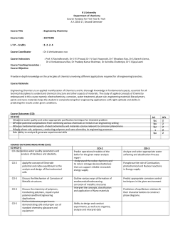 Engineering Chemistry Course Handout 2016-17