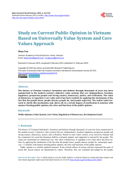 Study on Current Public Opinion in Vietnam Based on Universally
