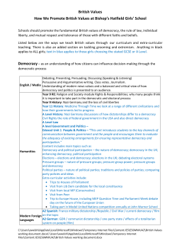 British Values - Bishop`s Hatfield Girls` School