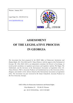 Assessment of the Legislative Process in Georgia
