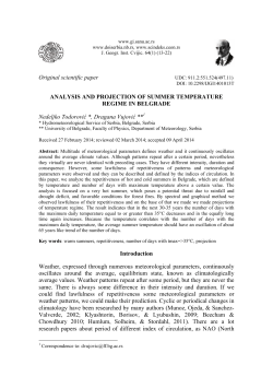 Original scientific paper ANALYSIS AND PROJECTION