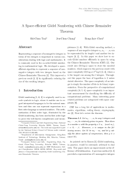 A Space-efficient Godel Numbering with Chinese Remainder Theorem