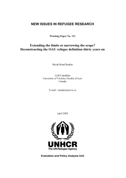 Deconstructing the OAU Refugee Definition Thirty Years On