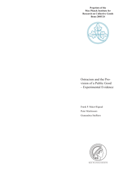 Preprints - Max Planck Institute for Research on Collective Goods
