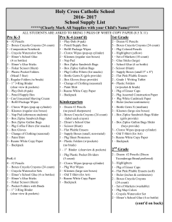 Holy Cross Catholic School 2016