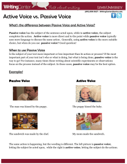 Active Voice vs. Passive Voice