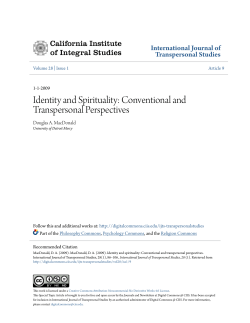 Identity and Spirituality: Conventional and Transpersonal Perspectives