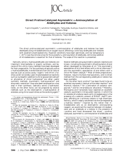 Direct Proline-Catalyzed Asymmetric r