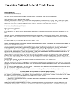 Billing Rights - Ukrainian National Federal Credit Union