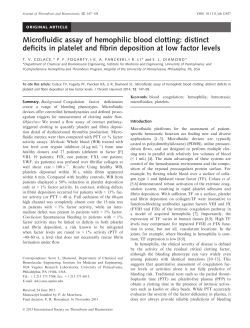 Microfluidic assay of hemophilic blood clotting: distinct deficits in