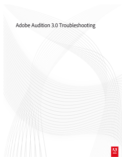 Adobe Audition 3.0 Troubleshooting