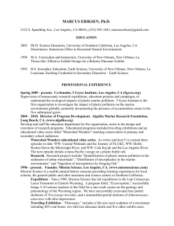 MARCUS ERIKSEN, Ph.D.