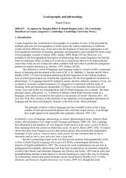 Lexicography and phraseology