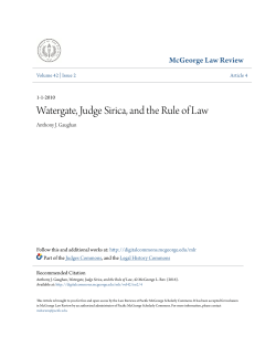 Watergate, Judge Sirica, and the Rule of Law