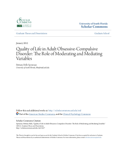 Quality of Life in Adult Obsessive-Compulsive Disorder: The Role of