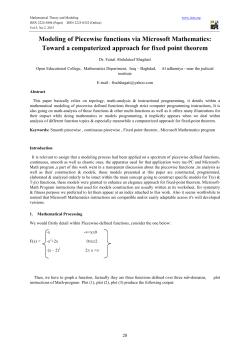 Modeling of Piecewise functions via Microsoft Mathematics