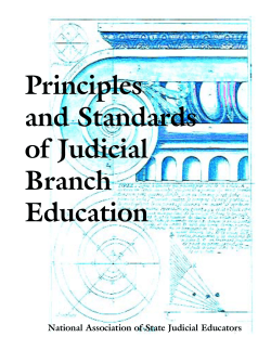 Principles and Standards of Judicial Branch Education