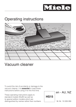 Operating instructions Vacuum cleaner