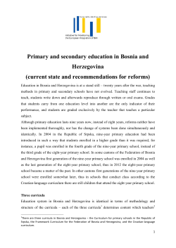 Primary and secondary education in Bosnia and - EU