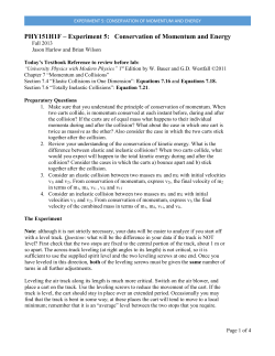 Experiment 5: Conservation of Momentum and Energy