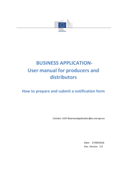 BUSINESS APPLICATION- User manual for producers