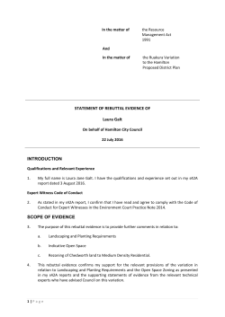 STATEMENT OF REBUTTAL EVIDENCE OF Laura Galt