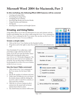 Tables and Formatting
