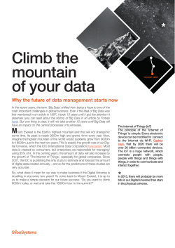 Climb the mountain of your data