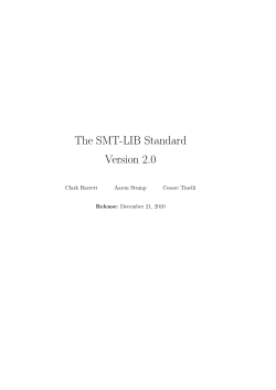 The SMT-LIB Standard - The University of Iowa