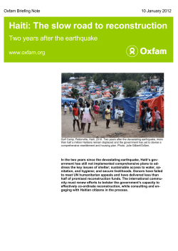 Haiti: The slow road to reconstruction