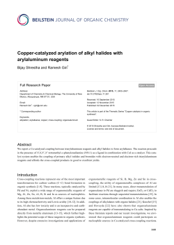 Copper-catalyzed arylation of alkyl halides with - Beilstein