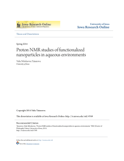 Proton NMR studies of functionalized nanoparticles in aqueous