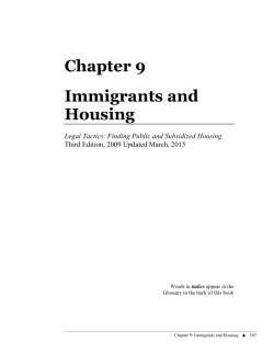 Chapter 9 Immigrants and Housing