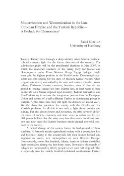 Modernisation and Westernisation in the Late Ottoman Empire and