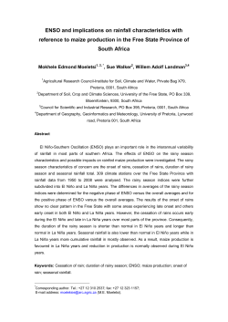 ENSO and implications on rainfall characteristics with reference to