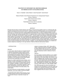 THE EFFECTS OF ANTECEDENT SOIL MOISTURE ANOMALIES