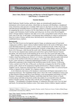 Sister Cities: Border Crossings and Barriers in David Zoppetti`s