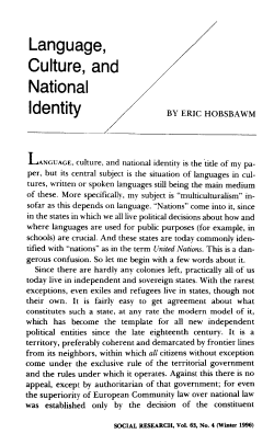Language, Culture, and National Identity