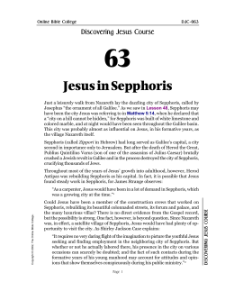 Jesus in Sepphoris - Online Bible College