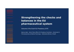 Strengthening the checks and b l i th EU balances in the EU