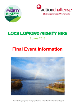 Final Event Information - Macmillan Cancer Support