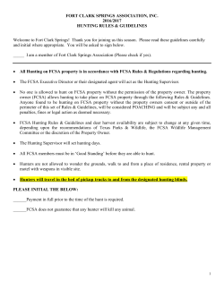 Hunting Guidelines - Fort Clark Springs
