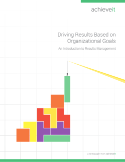 Driving Results Based on Organizational Goals