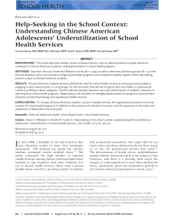 HelpSeeking in the School Context: Understanding Chinese