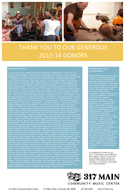 thank you to our generous 2013-‐14 donors
