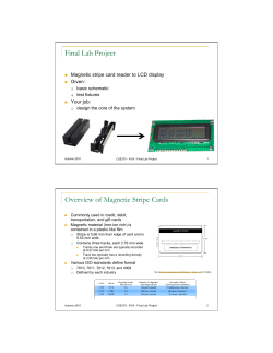 Final Lab Project Overview of Magnetic Stripe Cards