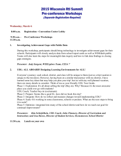 2015 Wisconsin RTI Summit Agenda