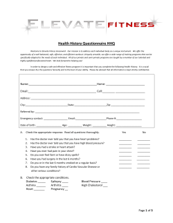 Client Form - Elevate Fitness